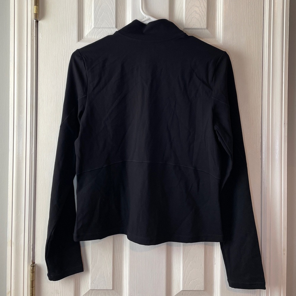 FLX Full Zip Jacket Women's Medium Black Stretch Travel Leisure Mock Neck New - Picture 3 of 12